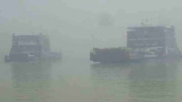 ঘন কুয়াশা : তিন নৌরুটে ফেরি চলাচল বন্ধ, যানবাহনের দীর্ঘ সারি