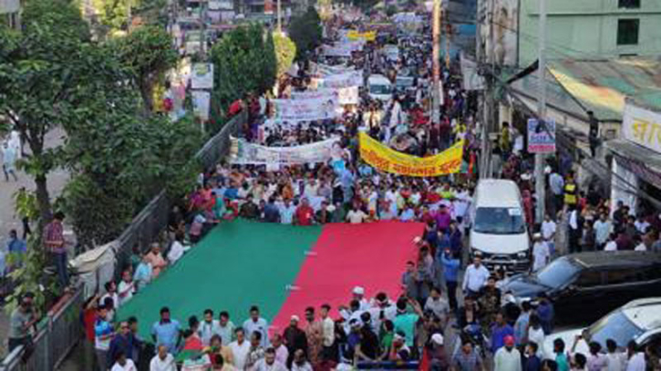 শোভাযাত্রা করে অতিদ্রুত নির্বাচনের দাবি জানালো বিএনপি